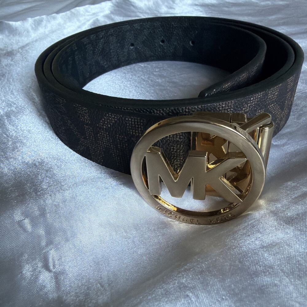 Women’s Reversible Monogram Michael Kors Brown / Black Belt 50 inches long